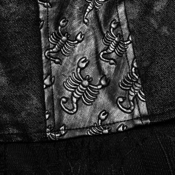 grande surprise PUNK RAVE Manteau-Veste à Capuche ‘Scorpio’ Pour Femmes Noir 20