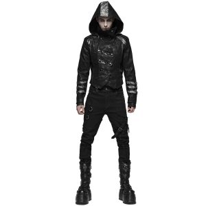 PUNK RAVE Manteau-Veste Pour Hommes à Capuche ‘Scorpio’ Noir achat pas cher 24