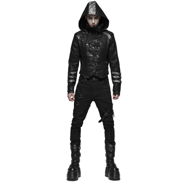 PUNK RAVE Manteau-Veste Pour Hommes à Capuche ‘Scorpio’ Noir achat pas cher 3