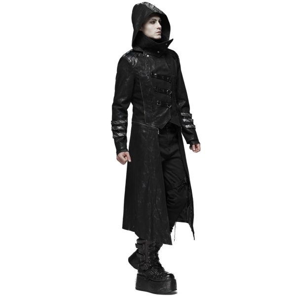 PUNK RAVE Manteau-Veste Pour Hommes à Capuche ‘Scorpio’ Noir achat pas cher 7