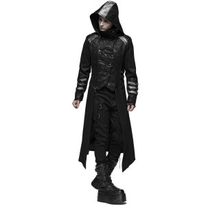 PUNK RAVE Manteau-Veste Pour Hommes à Capuche ‘Scorpio’ Noir achat pas cher 34