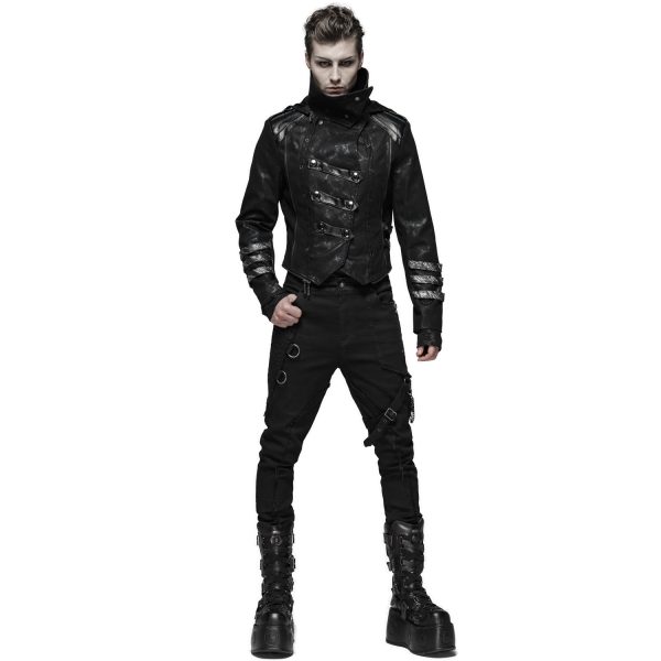 PUNK RAVE Manteau-Veste Pour Hommes à Capuche ‘Scorpio’ Noir achat pas cher 9