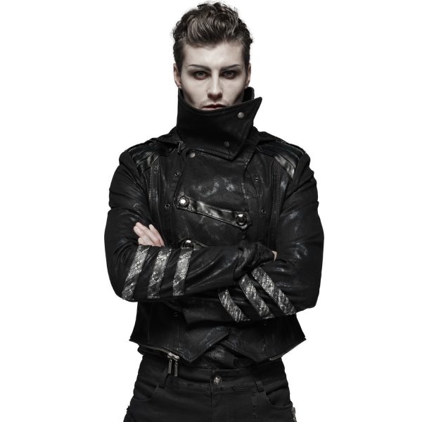 PUNK RAVE Manteau-Veste Pour Hommes à Capuche ‘Scorpio’ Noir achat pas cher 10