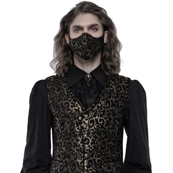 Prestation Et Rapide PUNK RAVE Masque ‘Alchemist’ En Jacquard Noir Et Or 4