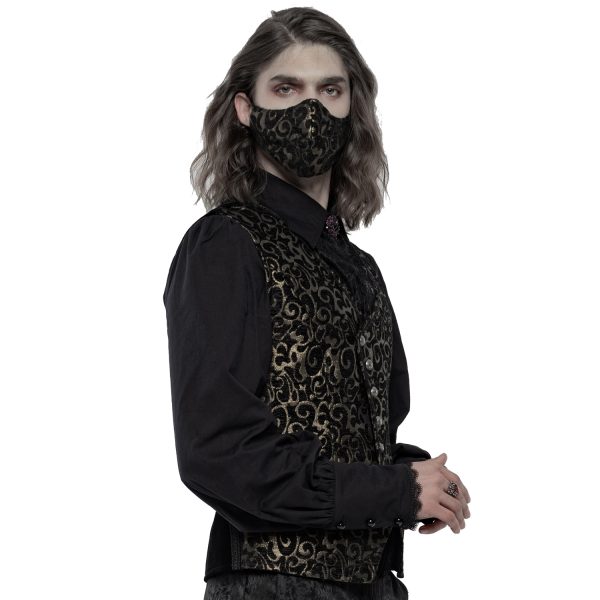 Prestation Et Rapide PUNK RAVE Masque ‘Alchemist’ En Jacquard Noir Et Or 5