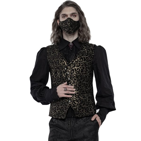 Prestation Et Rapide PUNK RAVE Masque ‘Alchemist’ En Jacquard Noir Et Or 6