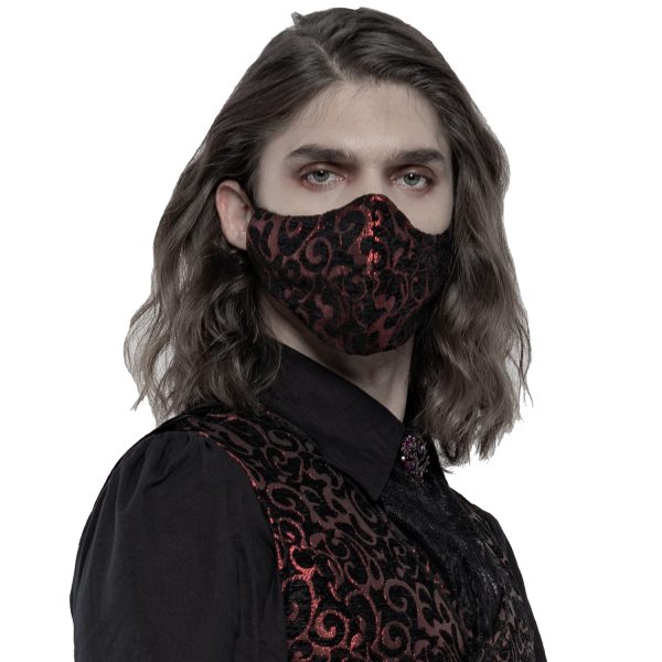 Livraison Standard/Rapide PUNK RAVE Masque ‘Alchemist’ En Jacquard Noir Et Rouge 4