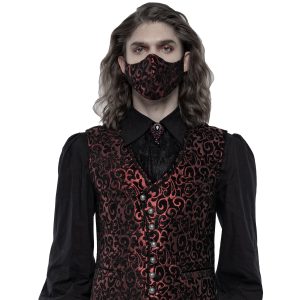 Livraison Standard/Rapide PUNK RAVE Masque ‘Alchemist’ En Jacquard Noir Et Rouge 18
