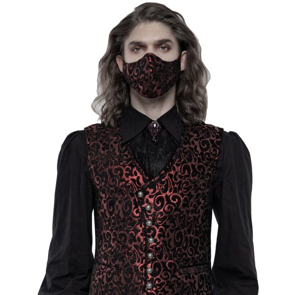 Livraison Standard/Rapide PUNK RAVE Masque ‘Alchemist’ En Jacquard Noir Et Rouge 5