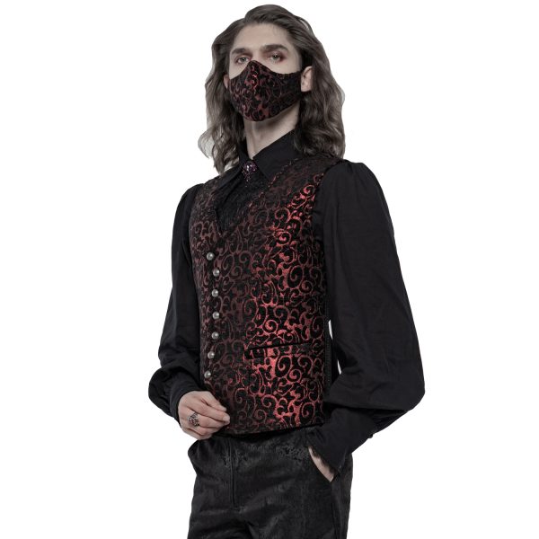 Livraison Standard/Rapide PUNK RAVE Masque ‘Alchemist’ En Jacquard Noir Et Rouge 6