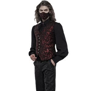 Livraison Standard/Rapide PUNK RAVE Masque ‘Alchemist’ En Jacquard Noir Et Rouge 22