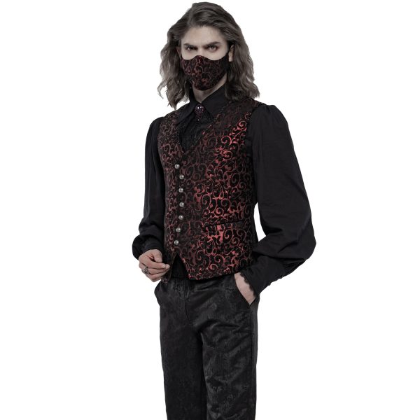 Livraison Standard/Rapide PUNK RAVE Masque ‘Alchemist’ En Jacquard Noir Et Rouge 7