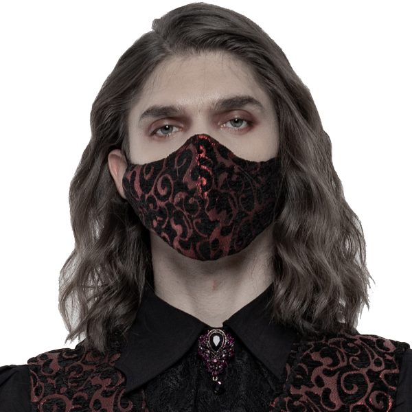 Livraison Standard/Rapide PUNK RAVE Masque ‘Alchemist’ En Jacquard Noir Et Rouge 1