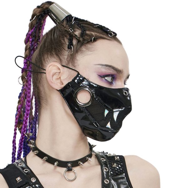 destockage DEVIL FASHION Masque ‘Beast Jaw’ Noir Et Blanc 5