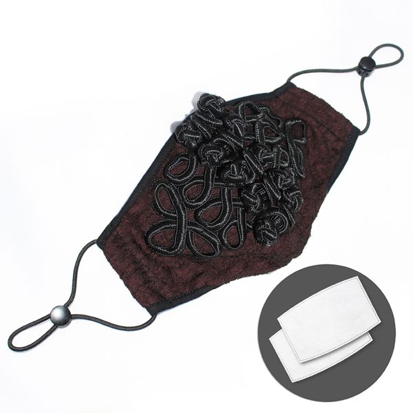 DEVIL FASHION Masque ‘Black Twists’ Bordeaux online boutique 6