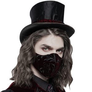 prix pas cher PUNK RAVE Masque ‘Hamlet’ En Velours Bordeaux 16