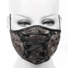 magasin en ligne france DEVIL FASHION Masque Lacé Sur Le Devant Noir Et Marron 19
