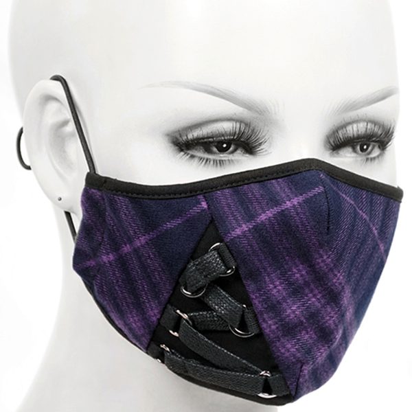 DEVIL FASHION Masque Mauve Avec Laçage Noir achat 4