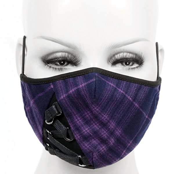 DEVIL FASHION Masque Mauve Avec Laçage Noir achat 1