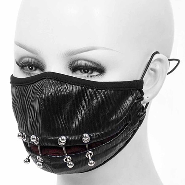 DEVIL FASHION Masque ‘Piercings’ Noir Et Rouge soldes 3