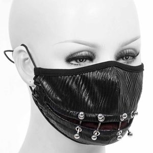 DEVIL FASHION Masque ‘Piercings’ Noir Et Rouge soldes 13