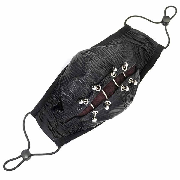 DEVIL FASHION Masque ‘Piercings’ Noir Et Rouge soldes 5