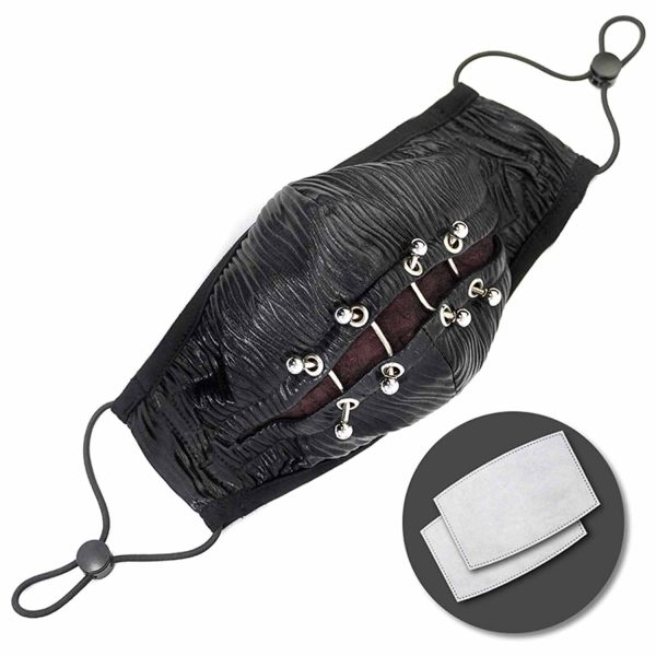 DEVIL FASHION Masque ‘Piercings’ Noir Et Rouge soldes 6