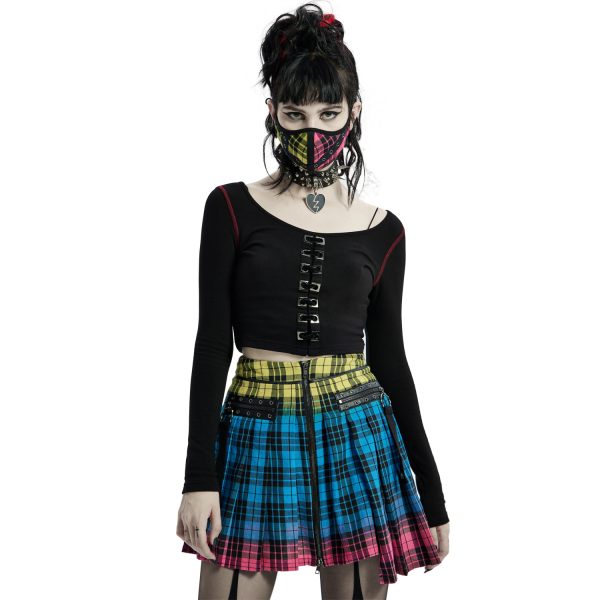 PUNK RAVE Masque ‘Punk Plaid’ à Carreaux site pas cher 4