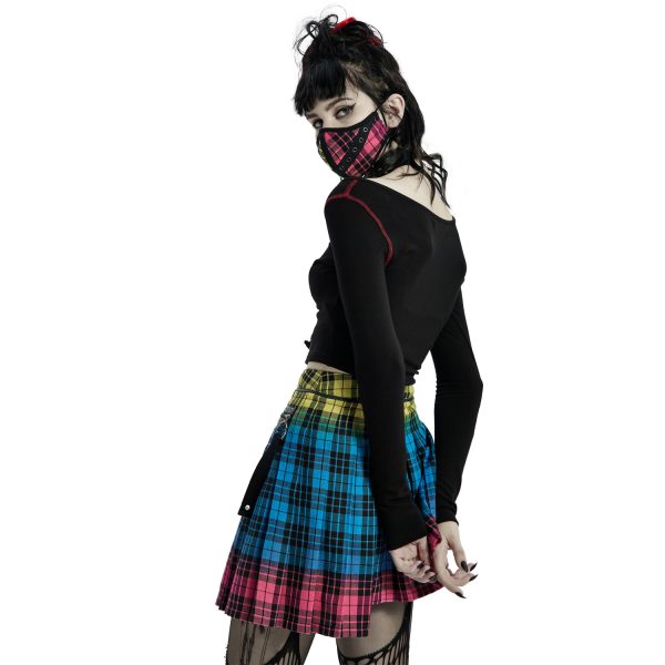 PUNK RAVE Masque ‘Punk Plaid’ à Carreaux site pas cher 5