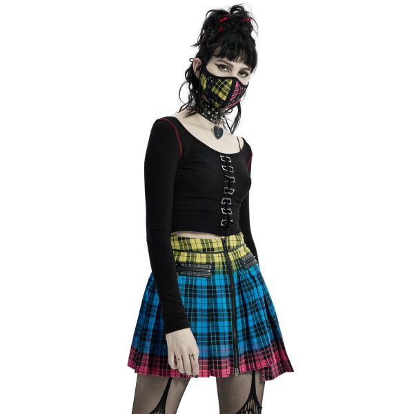 PUNK RAVE Masque ‘Punk Plaid’ à Carreaux site pas cher 6