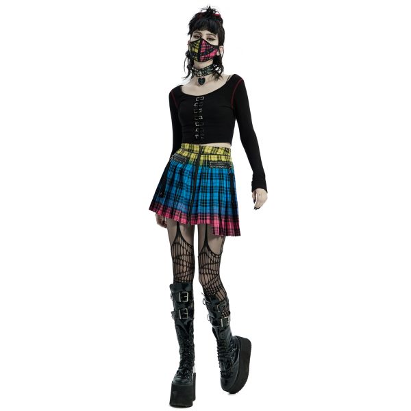 PUNK RAVE Masque ‘Punk Plaid’ à Carreaux site pas cher 7