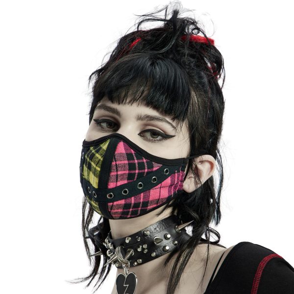 PUNK RAVE Masque ‘Punk Plaid’ à Carreaux site pas cher 1