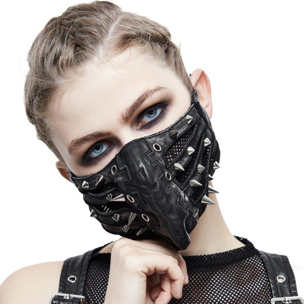 prix pas cher DEVIL FASHION Masque ‘Silver Pinned’ Noir 5