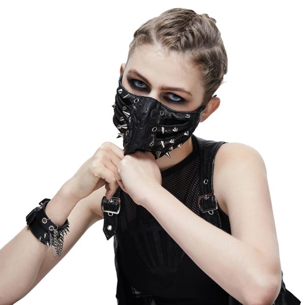 prix pas cher DEVIL FASHION Masque ‘Silver Pinned’ Noir 7
