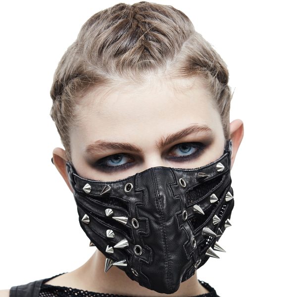 prix pas cher DEVIL FASHION Masque ‘Silver Pinned’ Noir 1