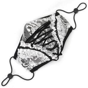 DEVIL FASHION Masque ‘White Lace’ Blanc Et Noir magasin paris 15