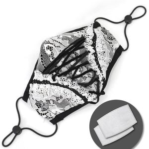 DEVIL FASHION Masque ‘White Lace’ Blanc Et Noir magasin paris 17