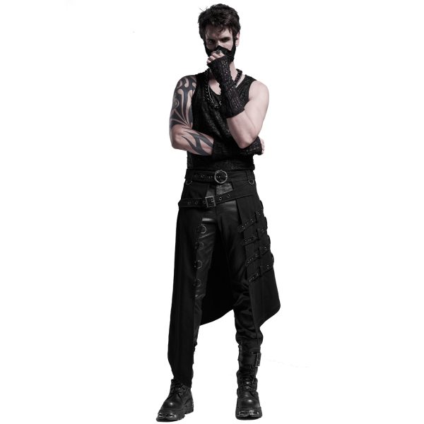 PUNK RAVE Mi-Jupe Kilt Asymétrique ‘Dementor’ Noire magasin paris 3
