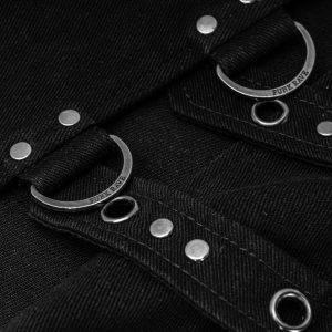 PUNK RAVE Mi-Jupe Kilt Asymétrique ‘Dementor’ Noire magasin paris 46