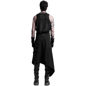 PUNK RAVE Mi-Jupe Kilt Asymétrique ‘Dementor’ Noire magasin paris 22