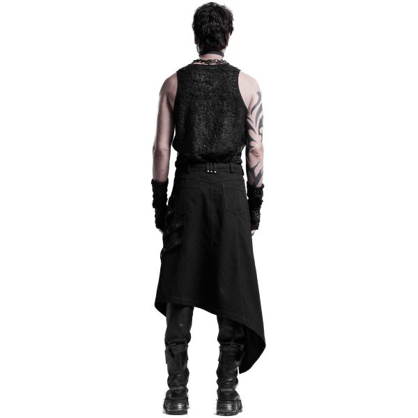 PUNK RAVE Mi-Jupe Kilt Asymétrique ‘Dementor’ Noire magasin paris 4
