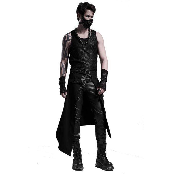 PUNK RAVE Mi-Jupe Kilt Asymétrique ‘Dementor’ Noire magasin paris 5