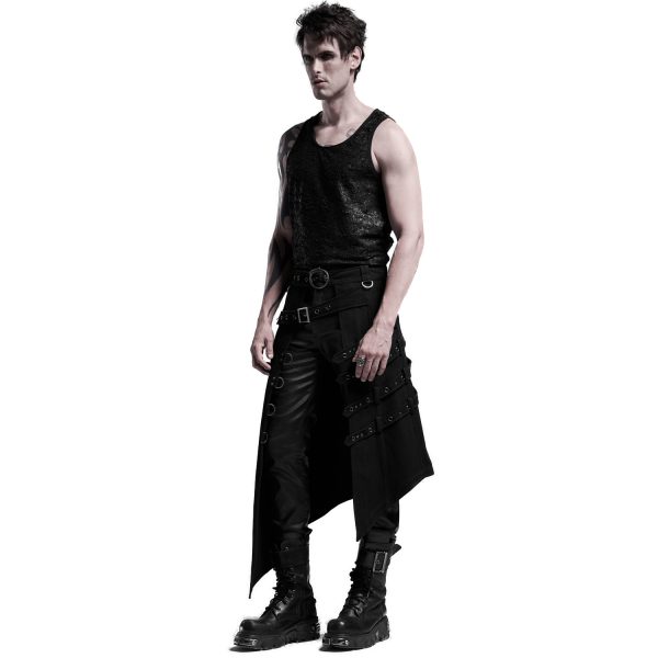 PUNK RAVE Mi-Jupe Kilt Asymétrique ‘Dementor’ Noire magasin paris 6