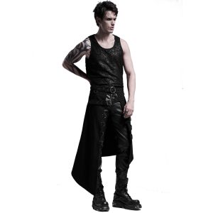 PUNK RAVE Mi-Jupe Kilt Asymétrique ‘Dementor’ Noire magasin paris 28