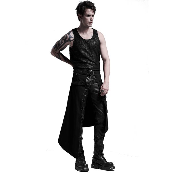 PUNK RAVE Mi-Jupe Kilt Asymétrique ‘Dementor’ Noire magasin paris 7