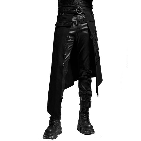 PUNK RAVE Mi-Jupe Kilt Asymétrique ‘Dementor’ Noire magasin paris 9