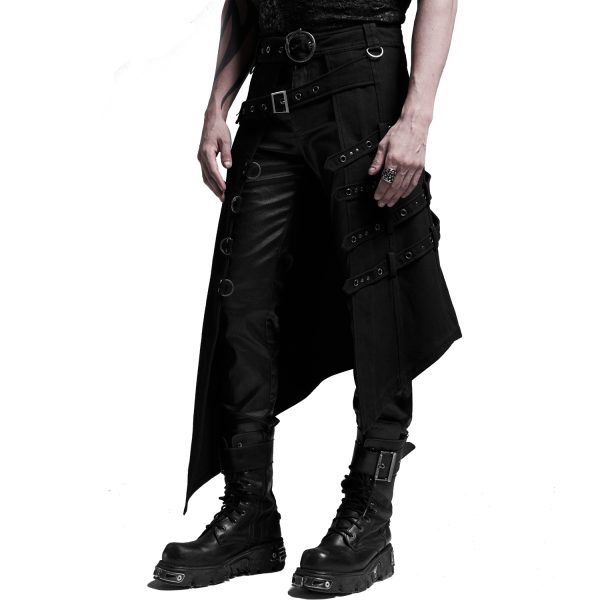 PUNK RAVE Mi-Jupe Kilt Asymétrique ‘Dementor’ Noire magasin paris 11