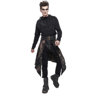france DEVIL FASHION Mi-Jupe Kilt Asymétrique ‘Taurus’ Noire Et Cuivre 24