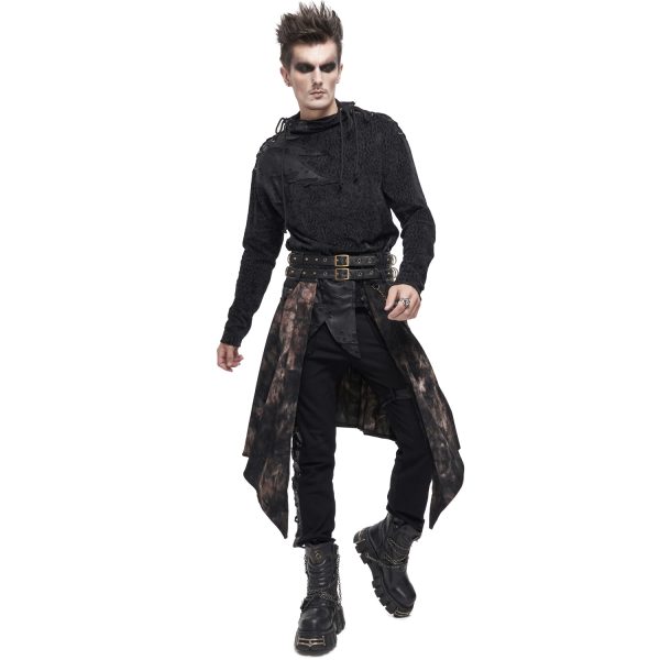 france DEVIL FASHION Mi-Jupe Kilt Asymétrique ‘Taurus’ Noire Et Cuivre 3