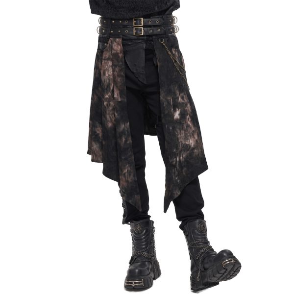 france DEVIL FASHION Mi-Jupe Kilt Asymétrique ‘Taurus’ Noire Et Cuivre 13
